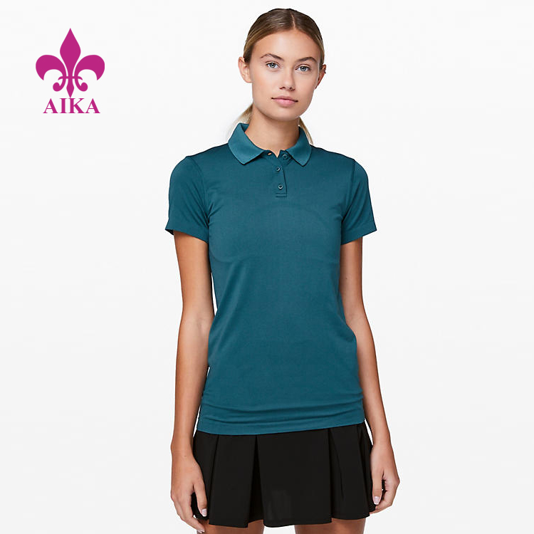 Women Active Wear Lightweight Breathable Quick Dry Body Skimming Training Polo Shirt