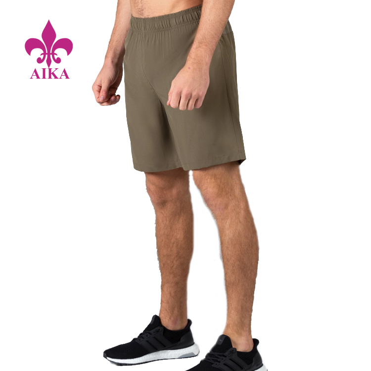 Europe style for Sportwear - 100 Polyester Gym Wear 8 Inches Khaki Athletic Clothing Wholesale Mens Shorts – AIKA
