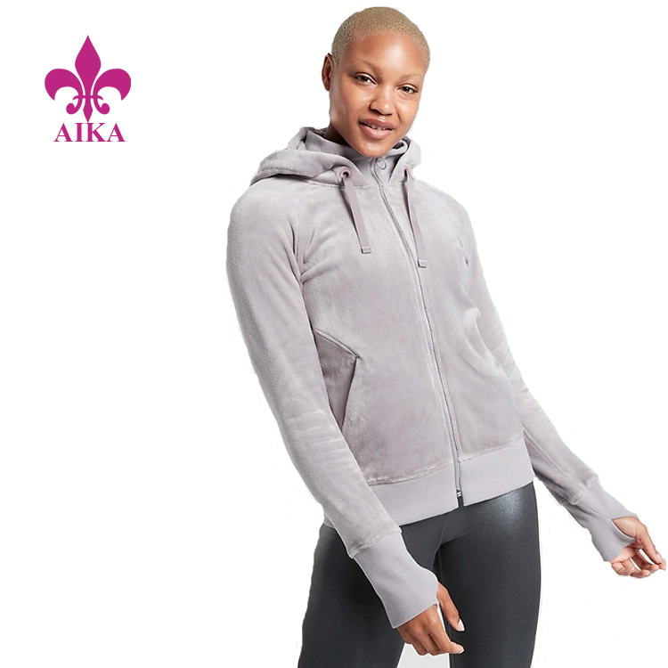 OEM Factory for Sports Wear Manufacturer - Winter Women Sports Wear Keep Warm Comfortable High Neck Gym Hoodie Sweatshirt – AIKA