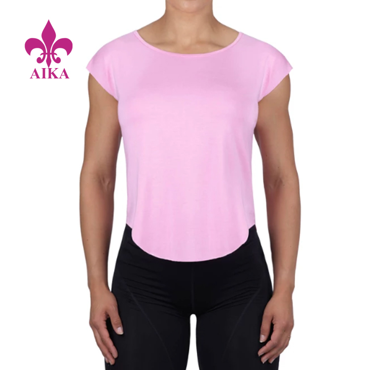 China wholesale Women Hoodies - Wholesale Fitness Sports Wear Short Sleeves Design Women  T Shirts Clothing – AIKA