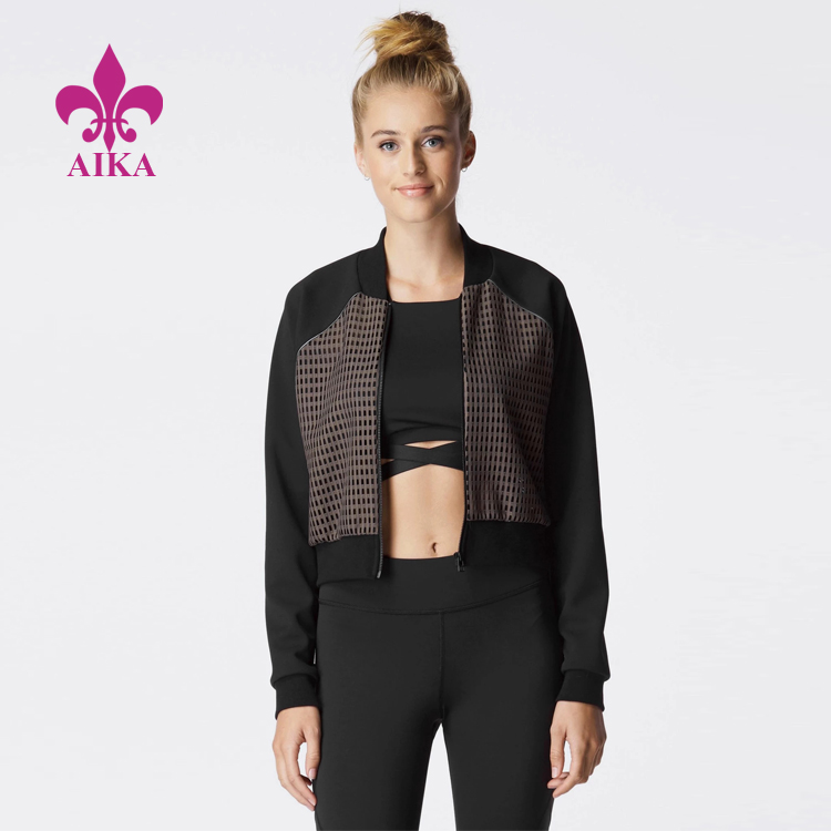 Ordinary Discount Sports Bra - 2019 Latest Sport Clothing Patchwork Internal Pocket Cropped Women Bomber Jacket – AIKA
