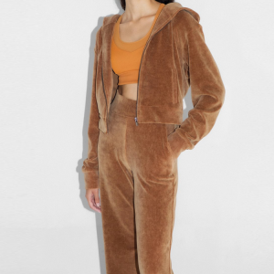 Wholesale Custom Design High Waist Breathable Sweatsuit Velour Tracksuit For Women