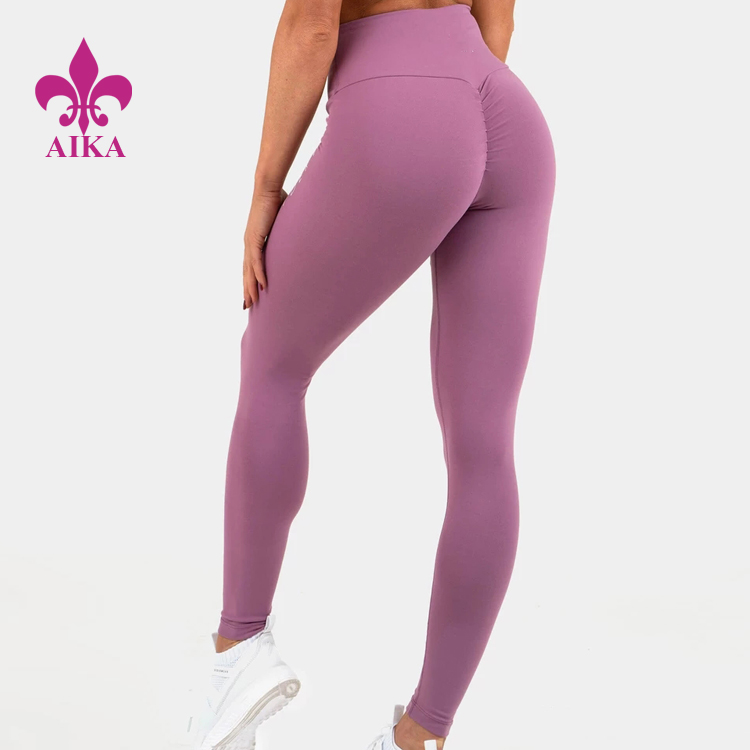 hot selling high quality basic solid polyester spandex fitness yoga leggings for women