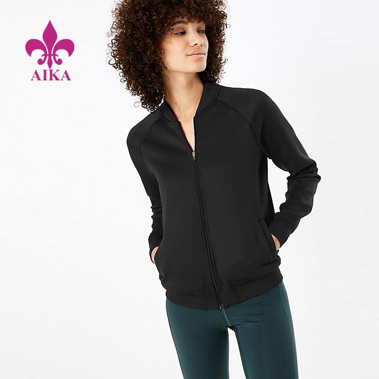 Autumn Fashion Street Design Regular Fit Breathable Sports Gym Bomber Jacket for Women
