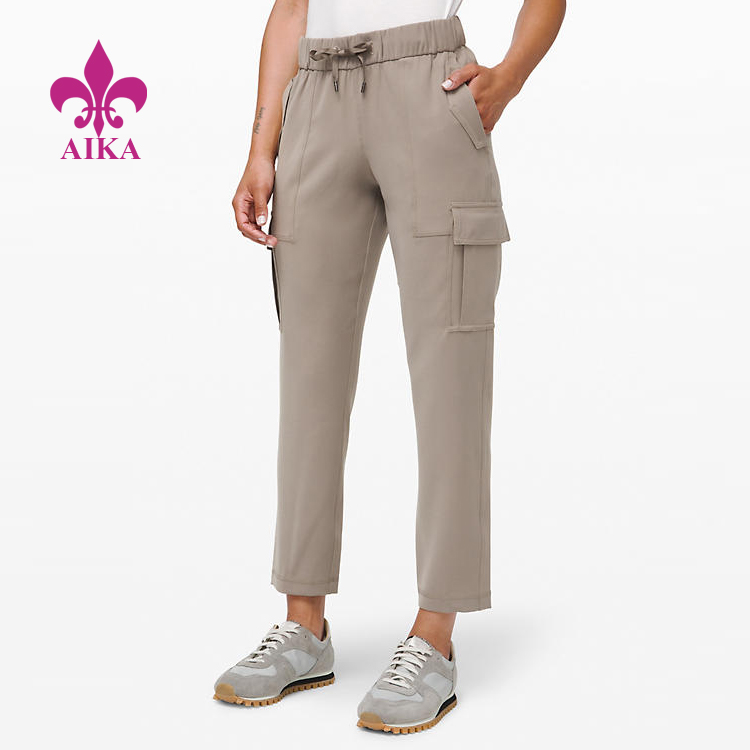 Manufacturing Companies for Seamless Apparel Manufacturer - Custom Sports Wear Woven Medium Rise Quick Drying Cargo Pants Women Sweat Pants – AIKA