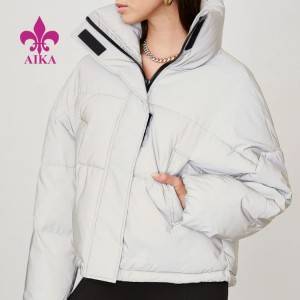 Hot New Products Plain Hoodies - Must Have Custom Winter Clothing Warm Crop Top Reflective Puffer Down Jacket for Women – AIKA