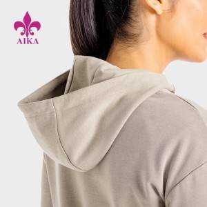 Mid Weight Full Zip Custom Jackets With Front Pocket And Cuffed Sleeves Women’s Plain Hoodie