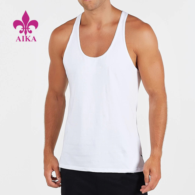 Factory wholesale Ladies Yoga Pants - White Color Workout Stringer Wear Muscle Fit Mens Gym Tank Top – AIKA