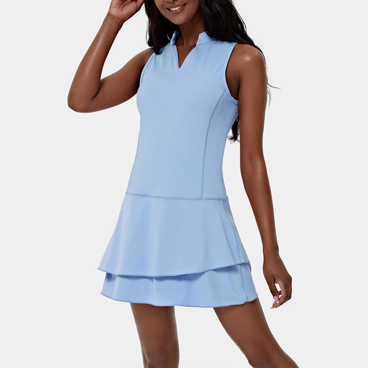Factory selling Ladies Bra - High Quality Custom Logo Nylon Spandex Women Tennis Dress With Lining Shorts – AIKA