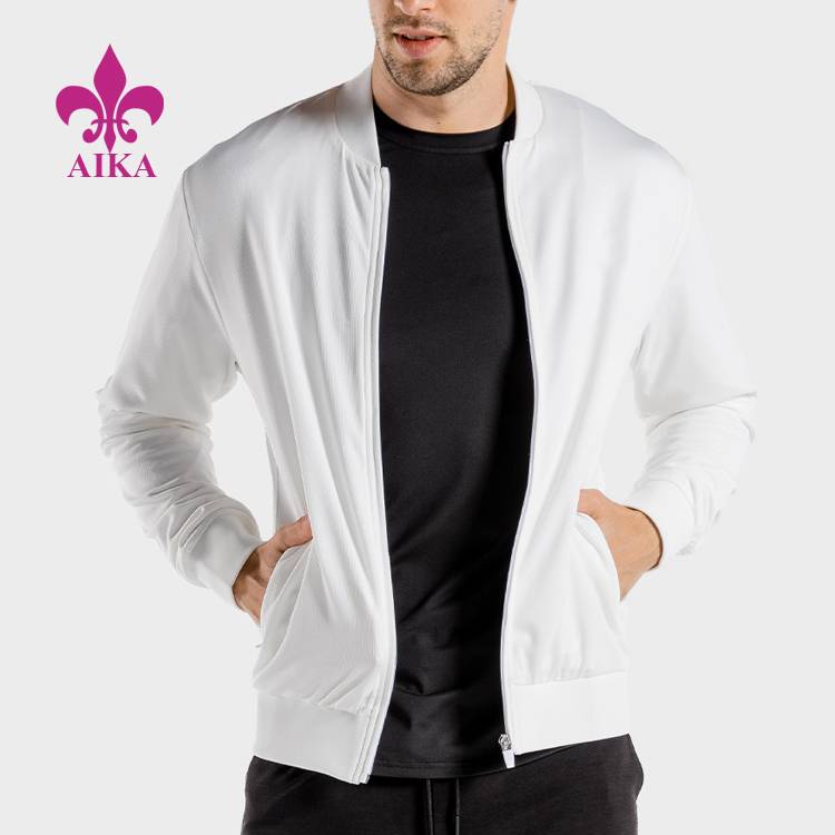 Online Exporter Gym Cotton Jogger - Front Full Zip Gym Clothing Wear Ribber Hem Line Baseball Jackets Uniform For Men – AIKA