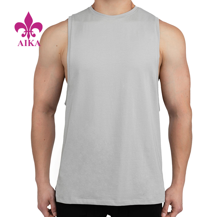 Hot Sale for Fitness Pants Wear - Customized Logo Sports Stringer Wear Fitness Singlet Running Gym Tank Top for Mens – AIKA