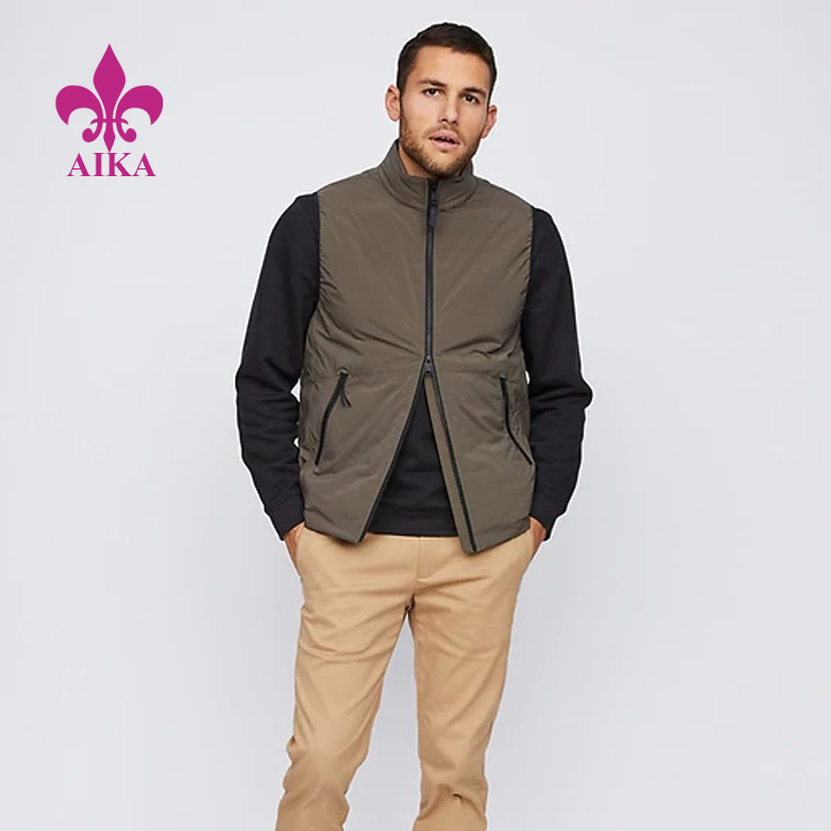 Factory Price Polyester Down Jacket – New Fashion Design Cheap Wholesale Men Active Wear Keep Wram Train Vest Sleeveless Jacket – AIKA