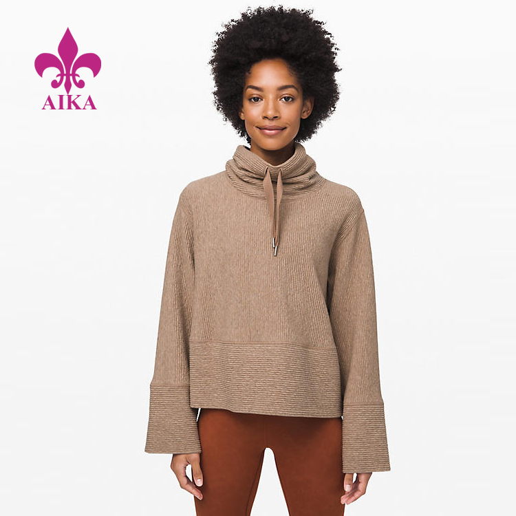 OEM/ODM Supplier China Sportswear Supplier - Women Sports Wear Stay Warm High Neck Body Skimming Pullover Gym Yoga Hoodie Sweatshirt – AIKA
