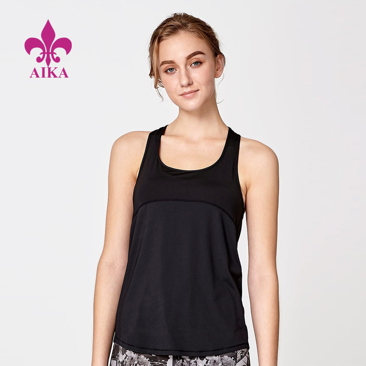 Special Design for Fitness Yoga Tank Top – Custom Sports Wear Breathable Mesh Panel Fitness Keep Cool Tank Women Yoga Tank Top – AIKA