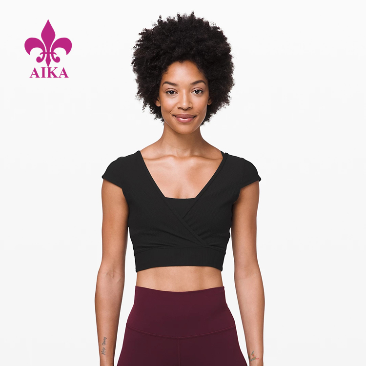 High Quality Hoodies For Women - High Quality Custom Low Back Quick Drying Smooth Softly Cropped Top Women Yoga Top – AIKA