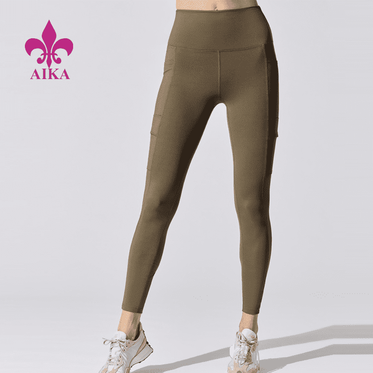 OEM/ODM Manufacturer Sweat Pants - Factory Price Custom Yoga Fitness Wear wholesale nylon spandex gym Legging High Waist quick dry Leggings pants With Pocket – AIKA