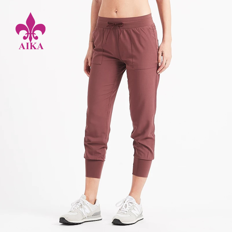 Factory Supply Adults Women Leggings - Women Sports Wear Cuffed Ankles Breathable Lightweight Woven Gym Running Joggers – AIKA
