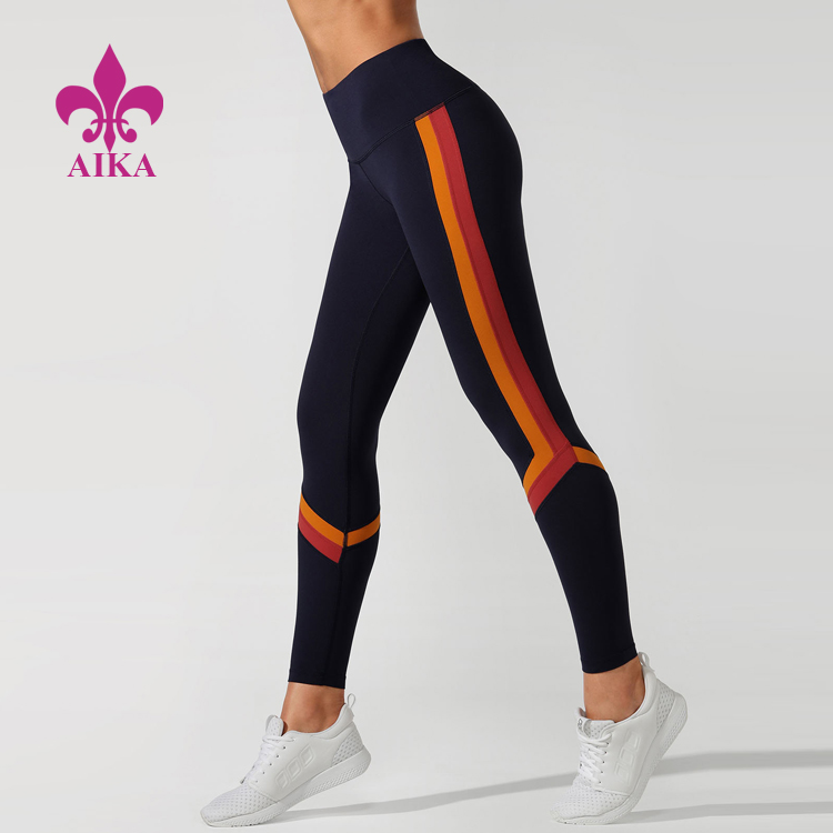 High Quality Hoodies For Women - High quality Custom Nylon spandex quick Dry fitness print women yoga pants leggings with stripe – AIKA