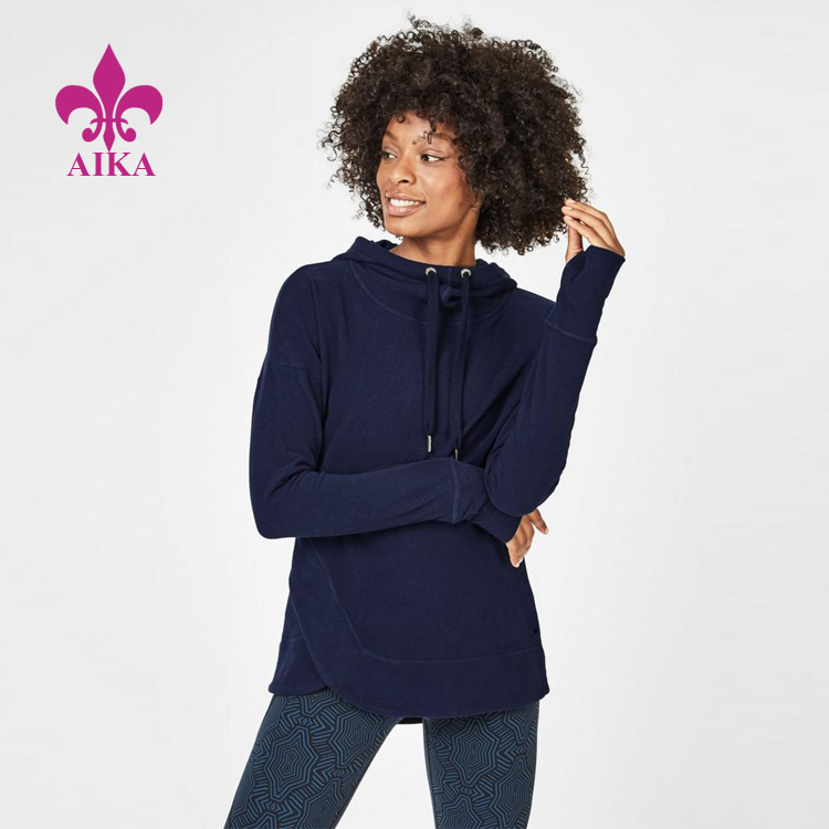 Manufacturing Companies for Casual Shorts - Wholesale Custom Blank Cosy Style Thumb holes Split Hem Loose Fitting Women Hoodies Sweatshirts – AIKA