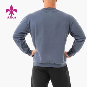 Custom Logo Print/Embroidery Blank Workout Clothing Cotton Crewneck Sweatshirt For Men