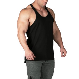Hot Sale Logo Printing Quick Dry Polyester Spandex Fitness Tank Top For Men