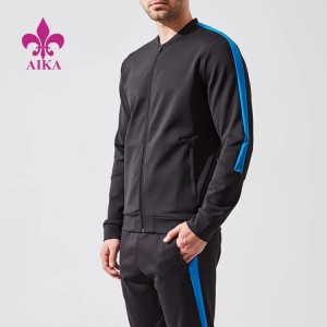 New Trendy Custom Logo Sleeve Spliced Color Blank Men Lighweight Wokrout Track Gym Jacket