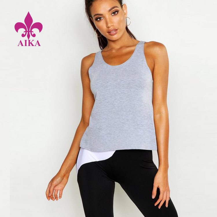Ladies sexy and casual open back crossover running&yoga wear regular fit sports tank tops
