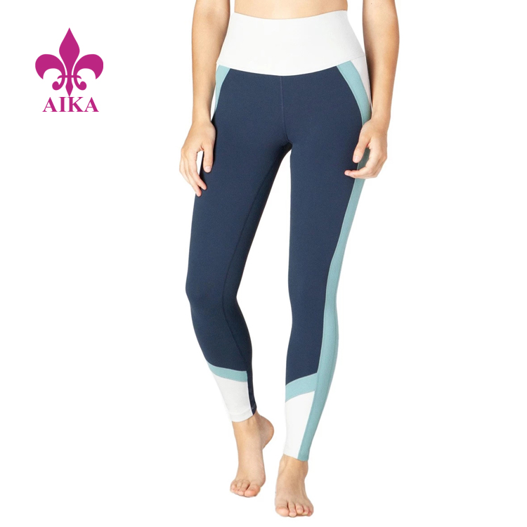 High Quality Custom Fresh Look True Colorblock High Waisted 7/8 Yoga Leggings for Women