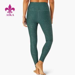 Latest Design Work Out Gym Wear Women Running Tights Nylon Spandex Shiny Fitness Yoga Leggings