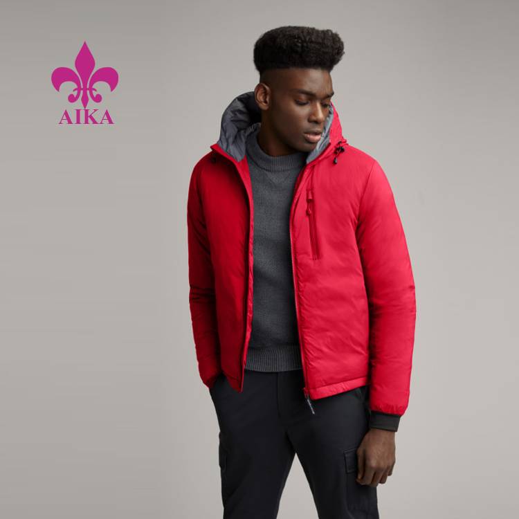 2021 Good Quality Hoodies Manufacturer - Custom Sportswear Manufacturer Men’s Windproof Down Hoody Matte Finish Man Warm Coat – AIKA