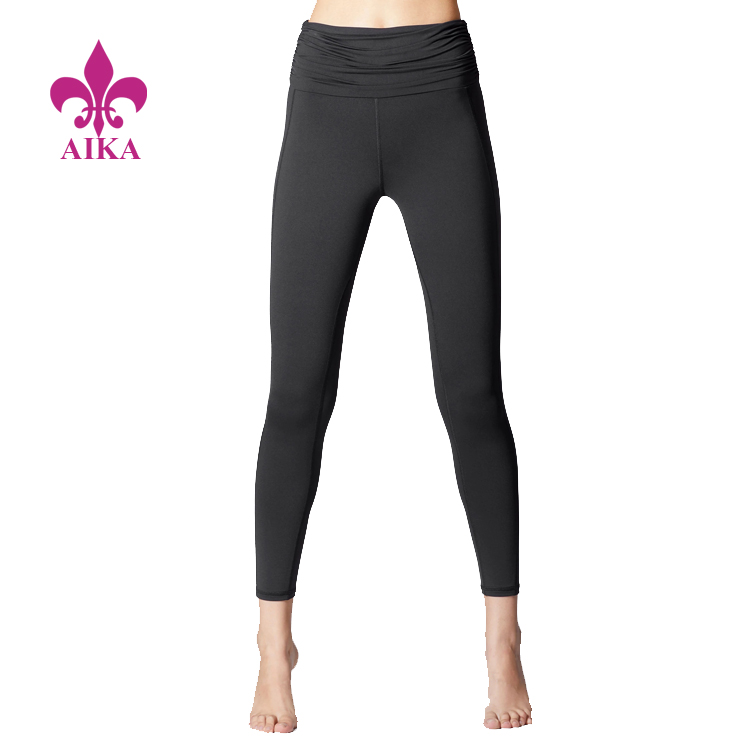 Women Yoga Wear Gusset Design Lightweight Breathable Wave High Waisted Yoga Leggings