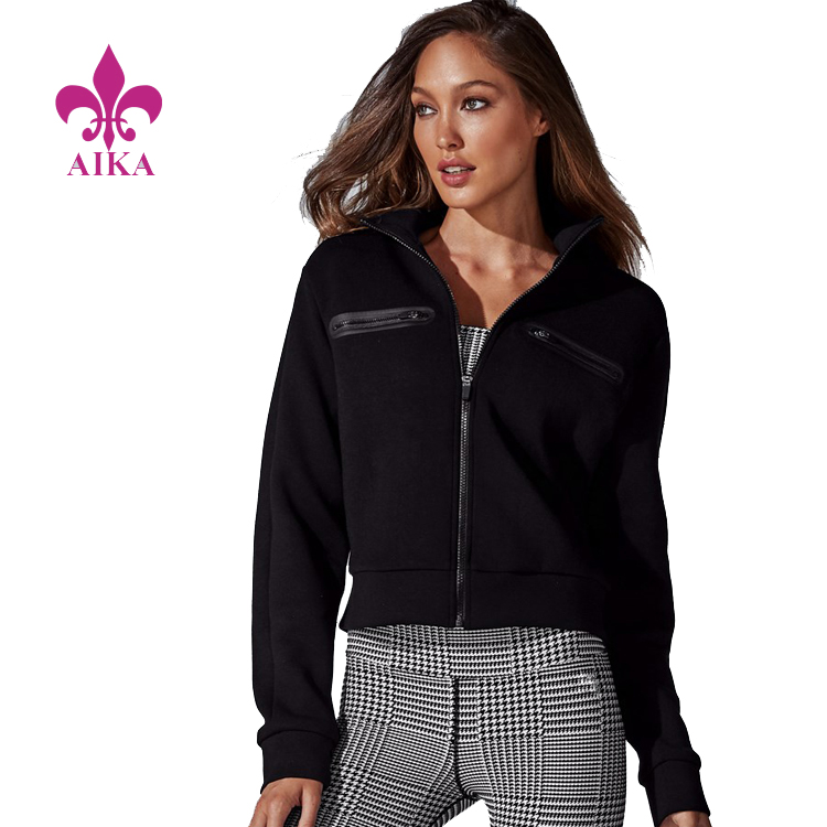 Factory Price Gym Yoga Wear - High Class Custom Wholesale Sleek On-trend Slim Fit Cropped Hoodie Jacket for Women – AIKA