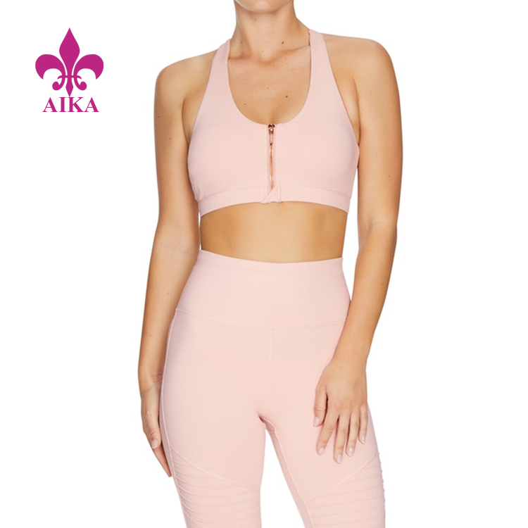 Wholesale women casual and comfortable zip front daily sportswear running&yoga fitness sports yoga bra