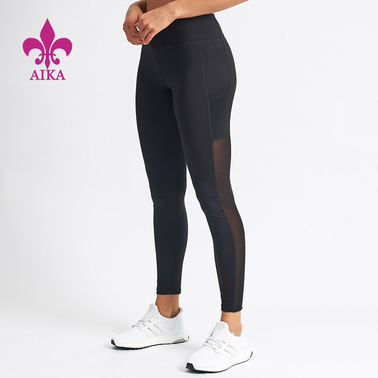 OEM Supply Yoga Leggings Manufacturer - High quality Quick Dry fitness polyester yoga wear custom women sports leggings with phone pockets – AIKA
