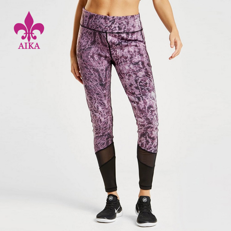 Chinese Professional Women Wear - Hight Quality Unique Colorful Printing Active Mesh Hot Girls Yoga Pants – AIKA