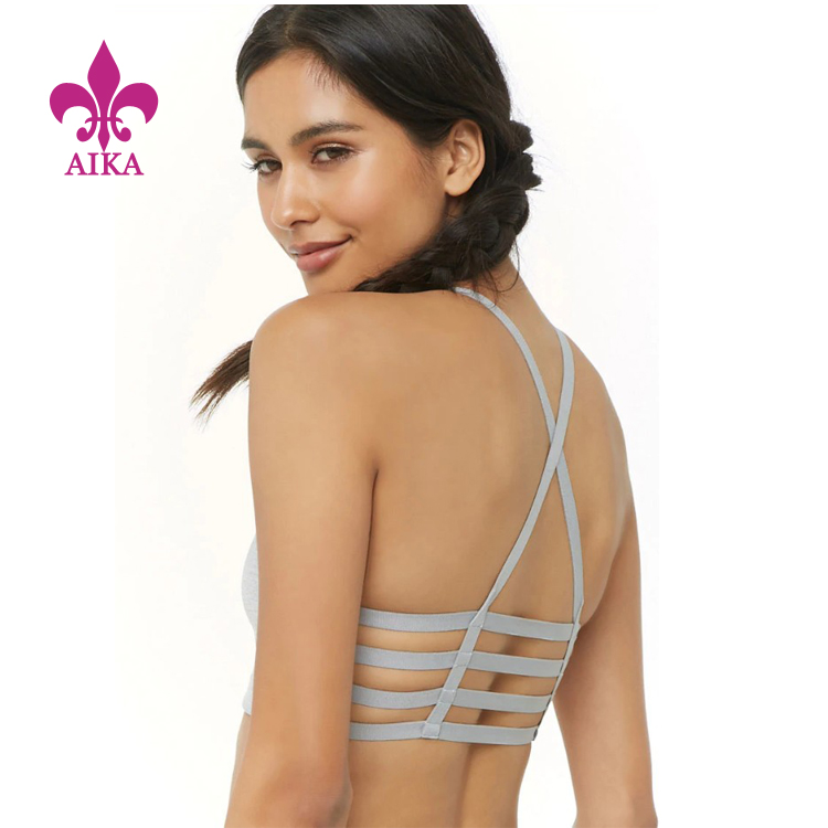 Super Purchasing for Gym Yoga Set - OEM Custom Logo High Quality Gym Clothes Fitness Sexy Back Blank Ladies Yoga Sports Bra – AIKA