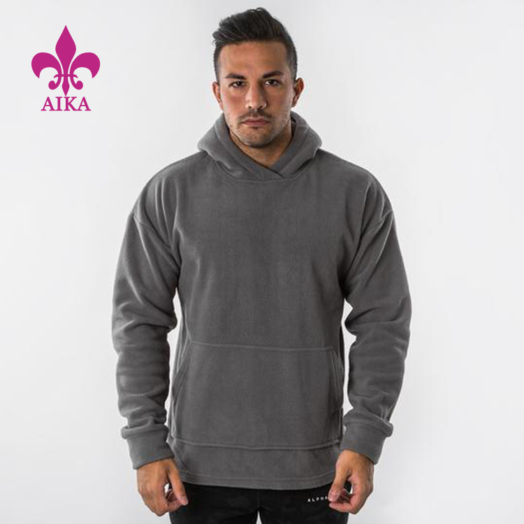 Wholesale Price Fashion Men Sportswear – Wholesale Custom pullover style reversible brushed 100% cotton plain fleece hoodies for men – AIKA