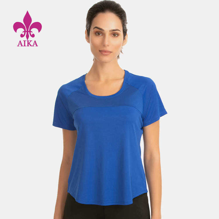 Hight Quality OEM  Custom Quick Dry Print Sport Women Short Sleeve Ladies Gym Fitness T-Shirt