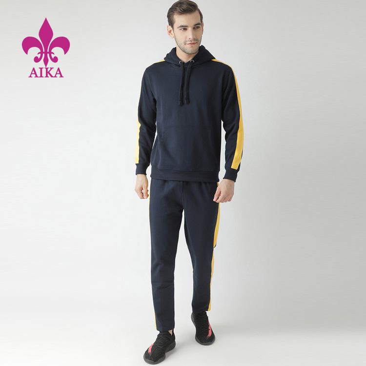 Low price for Jogger For Man - Wholesale Custom High Quality Popular Two-stripe Sport Elastic Rope Hoodies Suit – AIKA