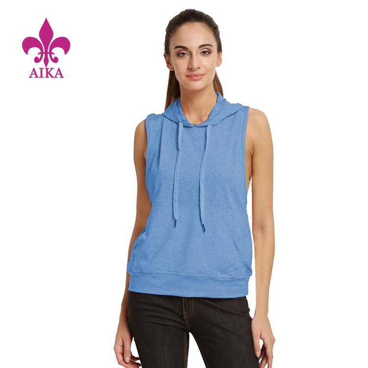 China wholesale Sports Wear Manufacturer - OEM Custom High Quality Popular Style Women Blank Sport Sleeveless Pullover Hoodies – AIKA