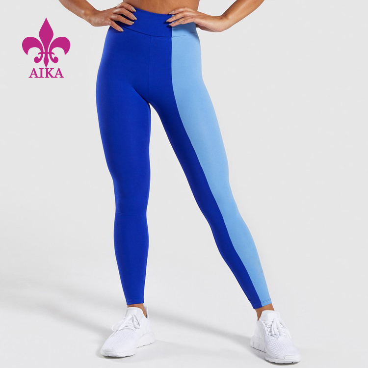 High quality Customized logo printing High waisted Nylon spandex athletic leggings for women