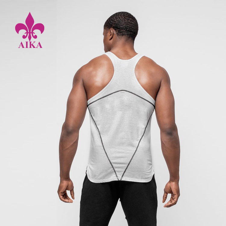 Hot Selling for gym wear – Customized Breathable Cotton Fitness Mens Stylish Sports Gym Wholesale Blank Tank Top In Bulk – AIKA