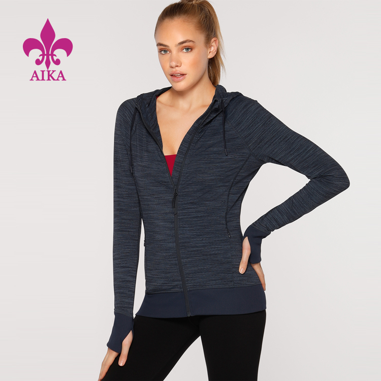 Trending Products  Organic Yoga Clothing - Custom Popular Style Long Sleeve Zipper Yoga Breathable Women Sport Hoodies – AIKA