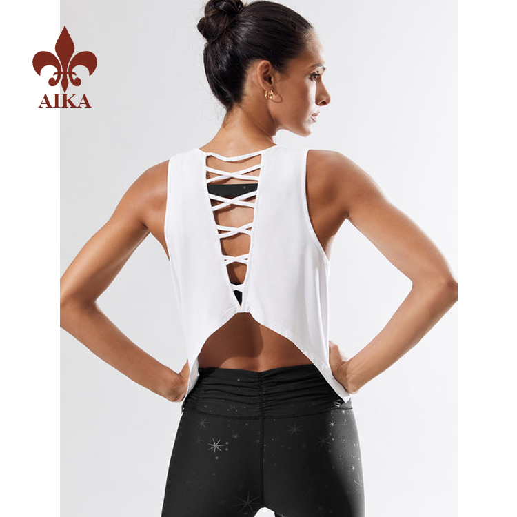 Top Suppliers Custom Yoga Tank Top – Custom High quality cotton Bamboo Fiber gym workout sports yoga tank tops for women – AIKA