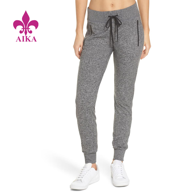 Cheapest Factory Yoga Vest - Wholesale Custom Side Zip Pockets Ultrasoft Sports Running Jogger Pants for Women – AIKA