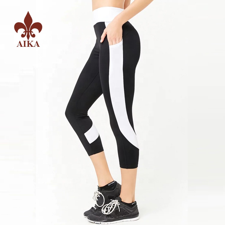 Newly Arrival Wholesale Tracksuits - Wholesale custom 7/8 length pantyhose workout compression women yoga gym tights 2019 – AIKA