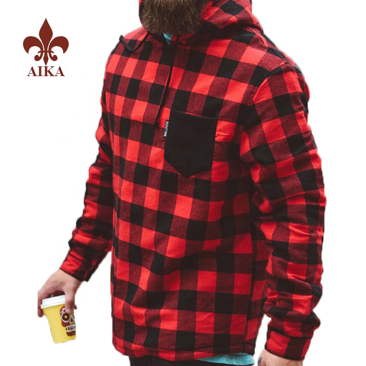 China OEM Joggers For Man - High quality OEM sportswear custom fashional pullover plaid fleece men hoodies sweatshirts – AIKA