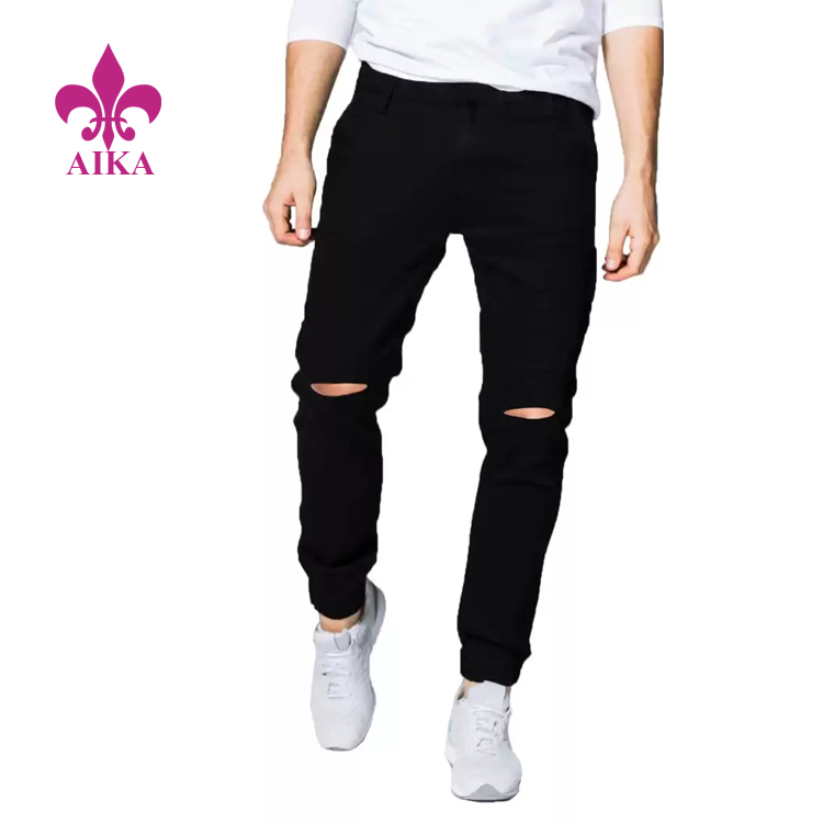 OEM China Black Joggers - High Quality Custom Fashion Street Type Slim Knee Cut Sports Men Joggers – AIKA