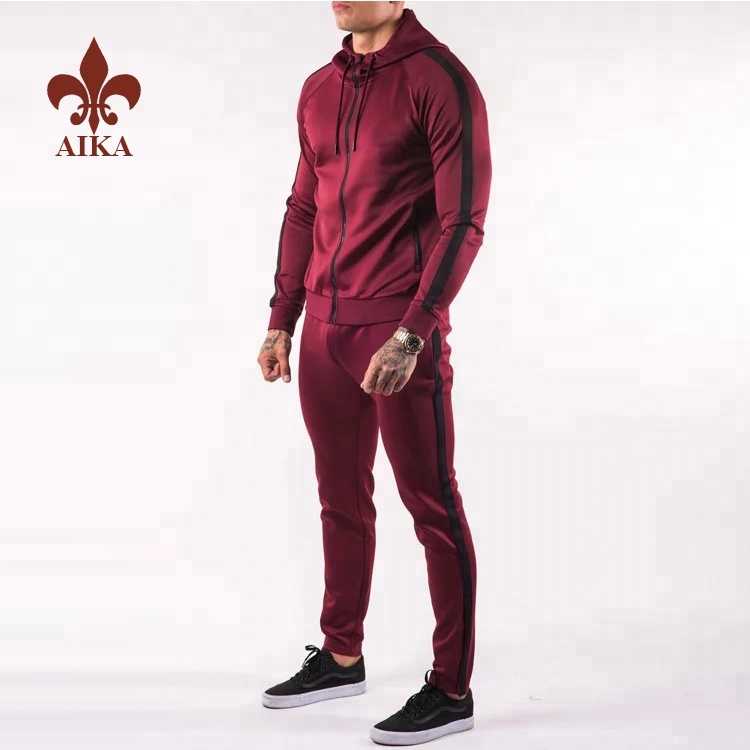 China wholesale Men Hoodies - High quality Custom polyester spandex body fitted slimming plain Training tracksuits for men – AIKA