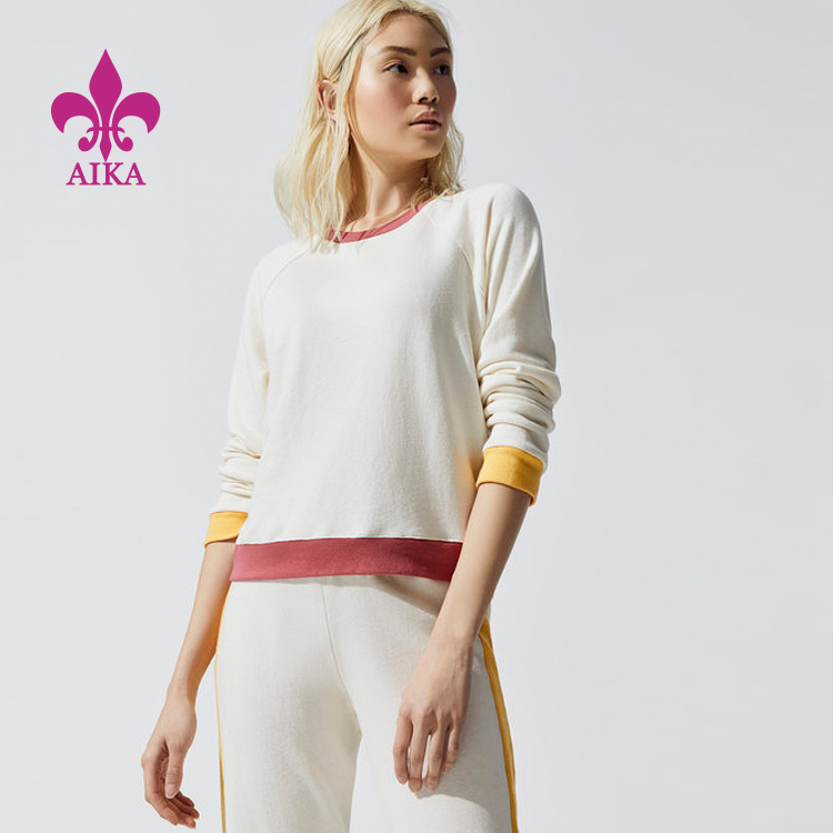 2019 wholesale price Fitness Apparel - 2019 wholesale Custom cotton spandex women fitness plain sports sweatshirts – AIKA
